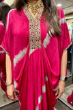 Pink Lehriya Cowled Dress