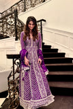 Embroidered purple Anarkali gown