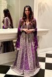 Embroidered purple Anarkali gown