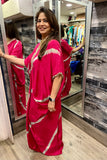 Pink Lehriya Cowled Dress