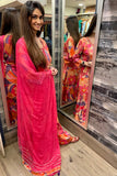 Pink Abstract Print Sharara Set