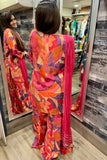 Pink Abstract Print Sharara Set