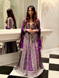 Embroidered purple Anarkali gown