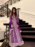 Embroidered purple Anarkali gown