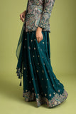 Bottle Green Shirt-Style Kurta & Sharara Set