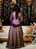 Embroidered purple Anarkali gown