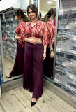 Vintage Glam Maroon Two-Piece Set