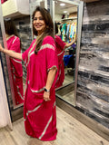 Pink Lehriya Cowled Dress