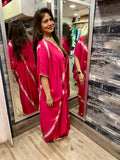 Pink Lehriya Cowled Dress