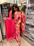 Pink Abstract Print Sharara Set