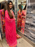 Pink Abstract Print Sharara Set