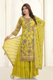 Yellow Three-Tiered Sharara Set