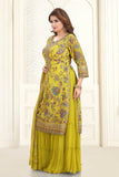 Yellow Three-Tiered Sharara Set