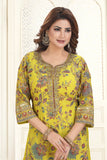 Yellow Three-Tiered Sharara Set