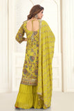 Yellow Three-Tiered Sharara Set