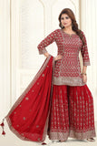 Elegant Red Sharara Set