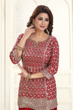 Elegant Red Sharara Set