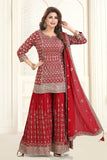 Elegant Red Sharara Set