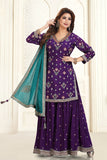 Exquisite Violet Sharara Set