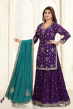 Exquisite Violet Sharara Set