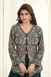 Bottle Green Shirt-Style Kurta & Sharara Set