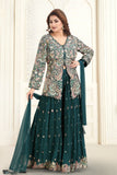 Bottle Green Shirt-Style Kurta & Sharara Set