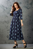 Midnight Blue Dress with Sweetheart Neck